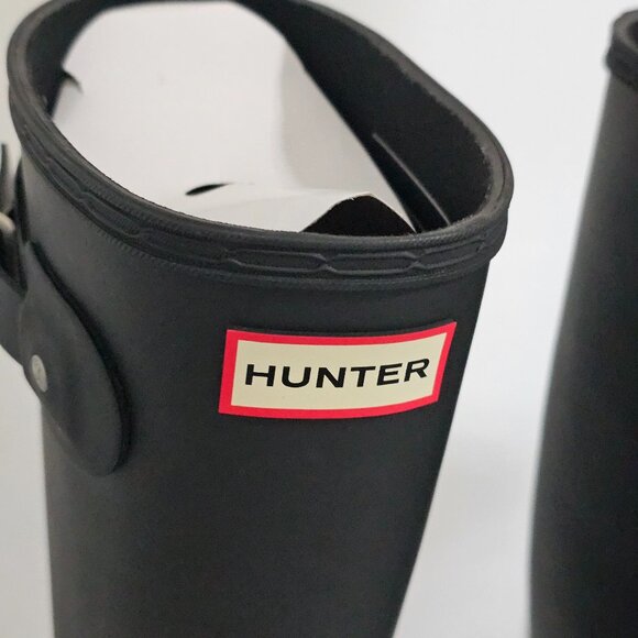 NIB Women's Hunter Original Tall Rain Boots in black, Size 7 - Picture 7 of 16